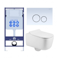 Комплект инсталляции с подвесным унитазом AQUATEK с сиденьем и кнопкой SET AQUATEK ЛУГАНО-015 4в1 Комплект инсталляции с подвесным унитазом AQUATEK с сиденьем и кнопкой SET AQUATEK ЛУГАНО-015 4в1